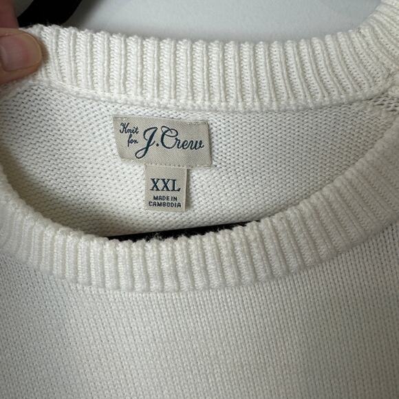 J. Crew Men's Heritage Cotton Crewneck Sweater Ivory XXL - Picture 2 of 7